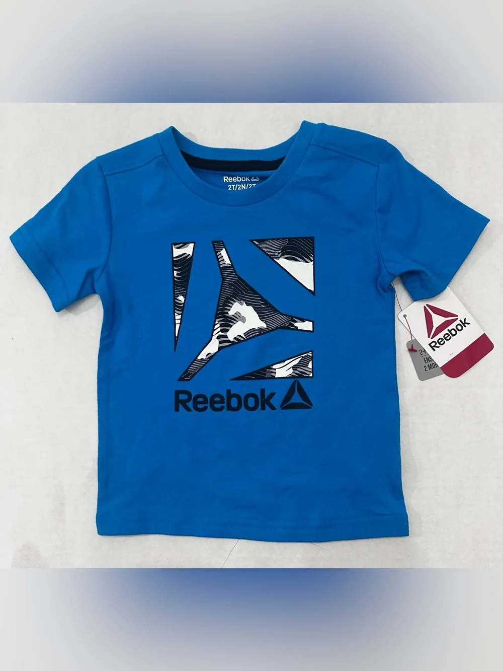 Reebok Toddler Boys Size 2T Blue Graphic T-Shirt and Black Shorts Set NWT's